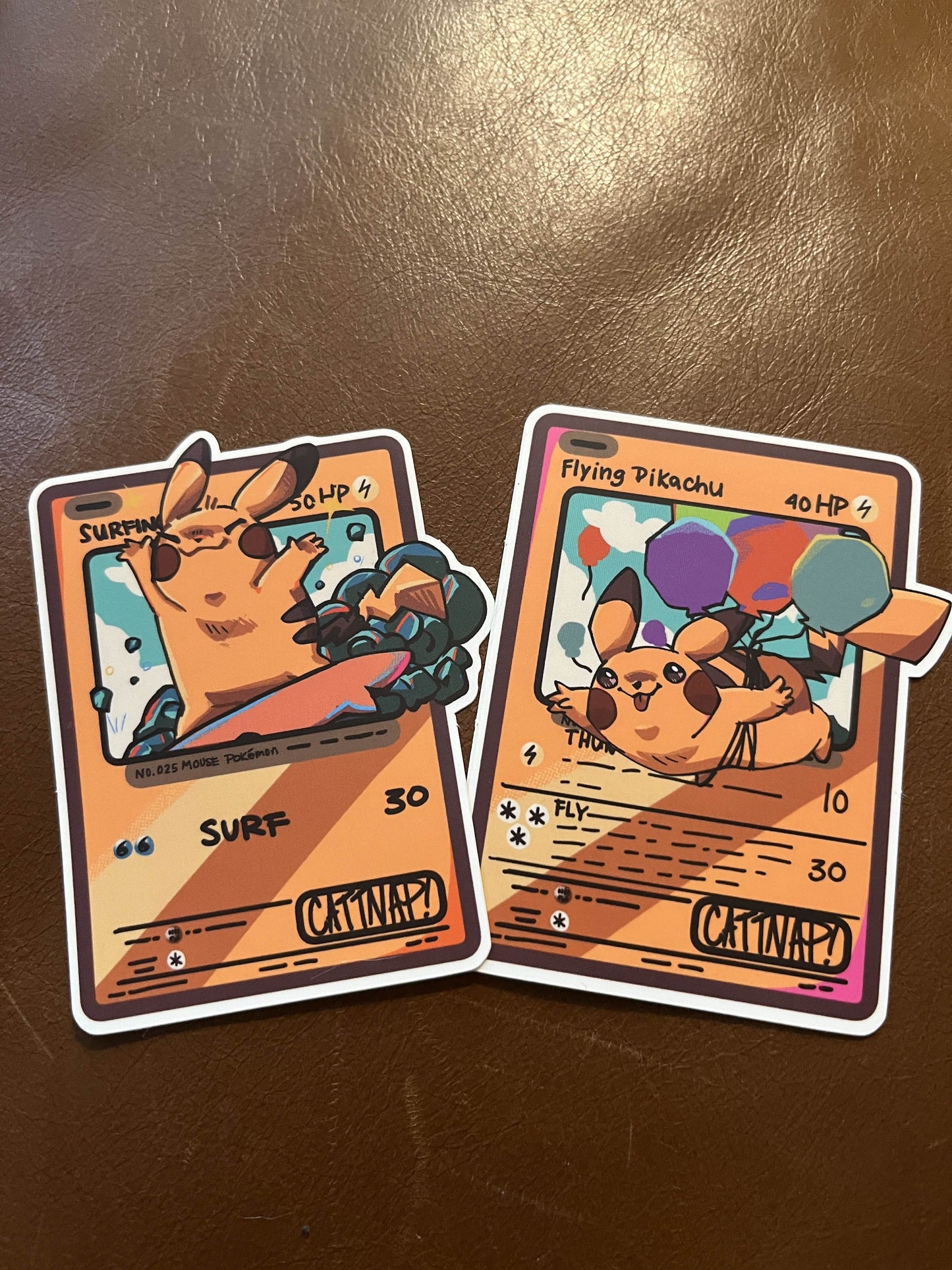 TCG stickies! Flying🎈 and Surf🏄 pikas